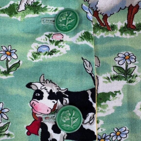 Handmade Sewn Vest Cottage & Country Core Farm Animals School Teacher Artsy M-L - Picture 4 of 6